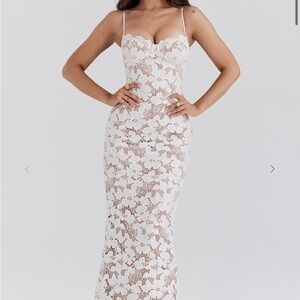 House of CB White Lace Maxi Dress